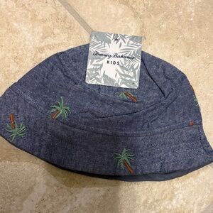 Tommy Bahama Kids Denim Blue Bucket Hat with Velcro strap